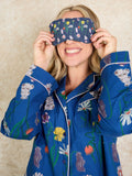 Eye Mask Cotton Navy Field Flower