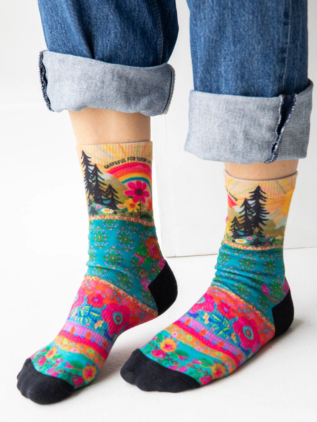 Printed Weekend Sock Set, Set of 2 - Grateful