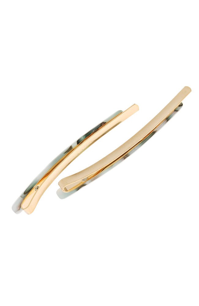 Bobby Pin Pair on Gold Wire - Classic